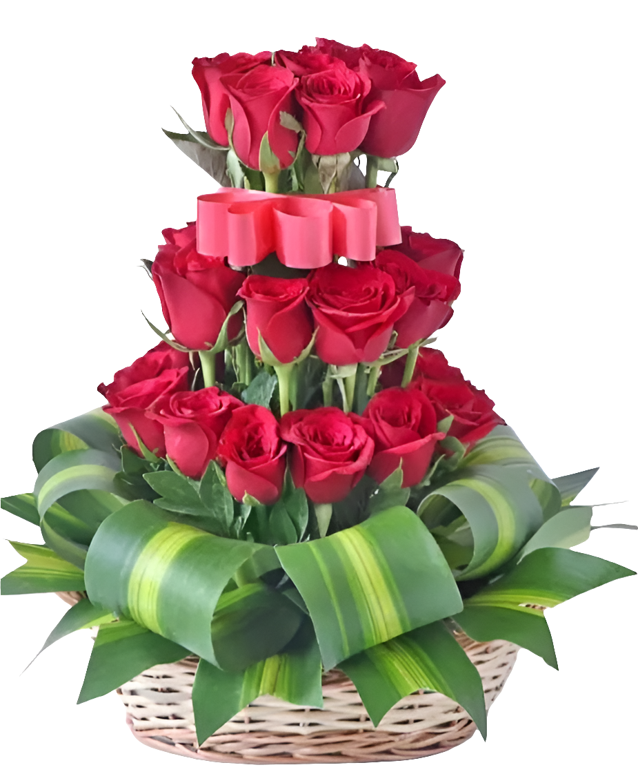 Basket Of Red Roses