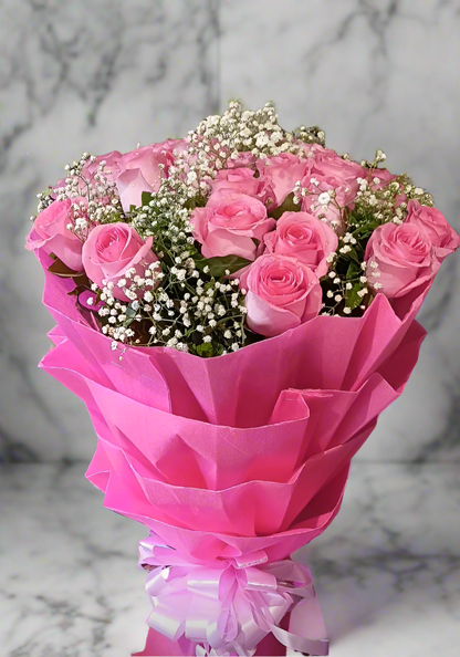 Beautiful pink roses bouquet