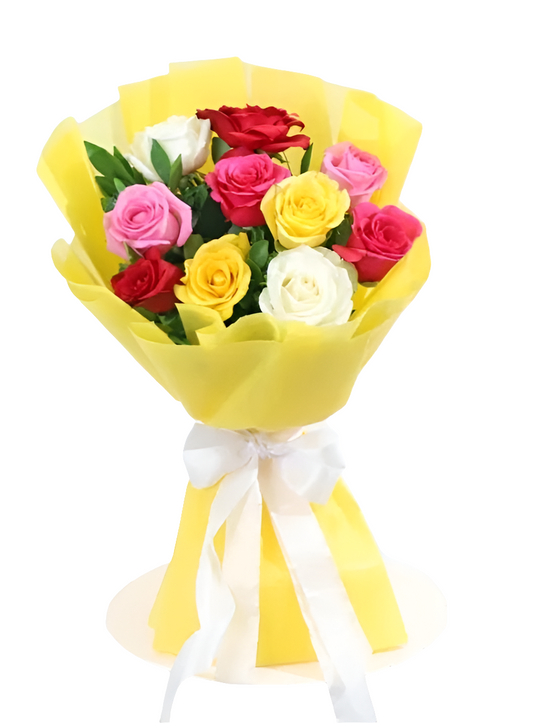 Mix colour roses small hand bouquet