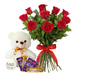 Red Roses Teddy N Chocolate